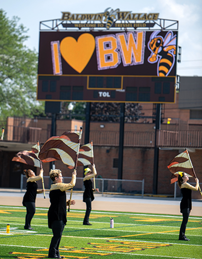 photo of BW Marching Band at kickoff celebration in August 2021